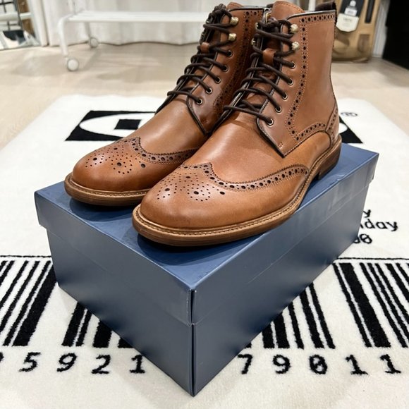 Warfield & Grand Bishop Cognac Lace Up Leather Boots main image 4